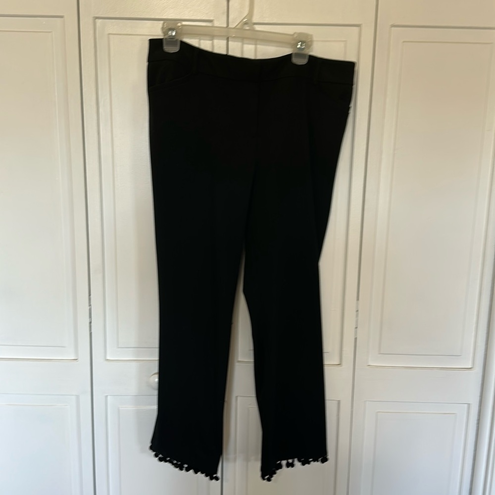 New York and company ankle length dress pant with tassels at ankle
